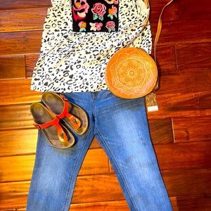 Birkenstock orange sandals sz 40.